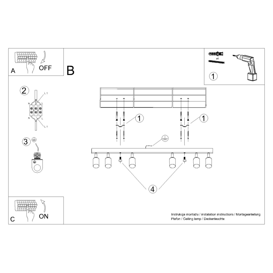 Spotlight WINX 6xGU10/10W/230V svart/krom