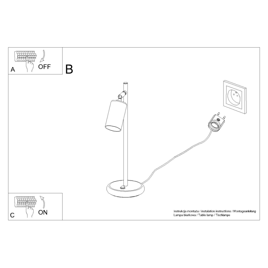 Bordslampa WINX 1xGU10/10W/230V svart/krom