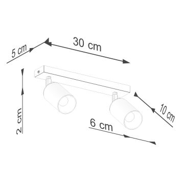 Spotlight WINX 2xGU10/10W/230V svart/koppar