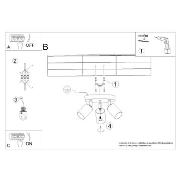 Spotlight WINX 3xGU10/10W/230V svart/koppar