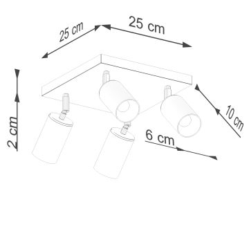 Spotlight WINX 4xGU10/10W/230V svart/koppar