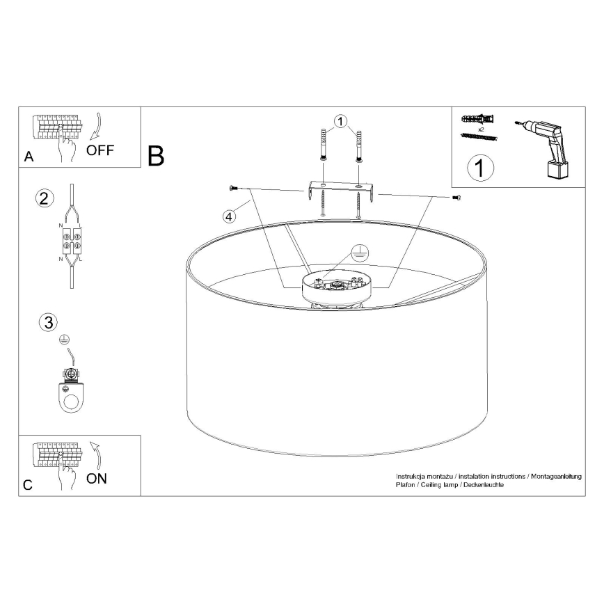 Taklampa TELESTO 1xE27/15W/230V diameter 35 cm vit/brun