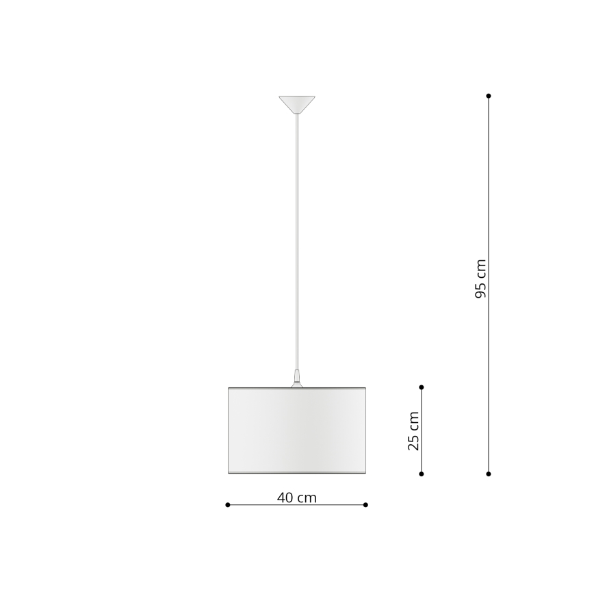 Hängande ljuskrona med textilsladd för barn UNICORN 1xE27/15W/230V diameter 40 cm enhörning