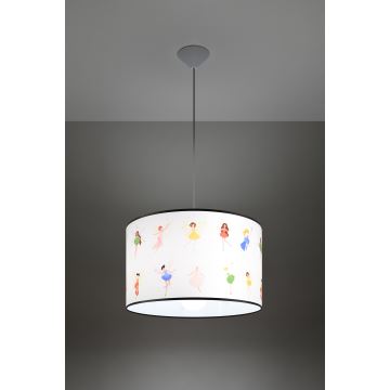 Hängande ljuskrona med textilsladd för barn FAIRY 1xE27/15W/230V diameter 40 cm älva