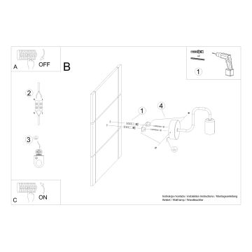 Vägglampa VECTOR 1xE27/15W/230V svart