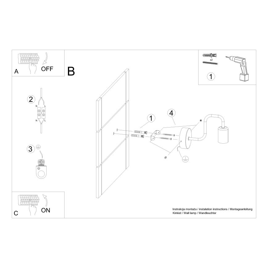 Vägglampa VECTOR 1xE27/15W/230V svart