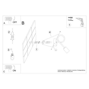 Vägglampa LEVAR 1xE27/15W/230V svart