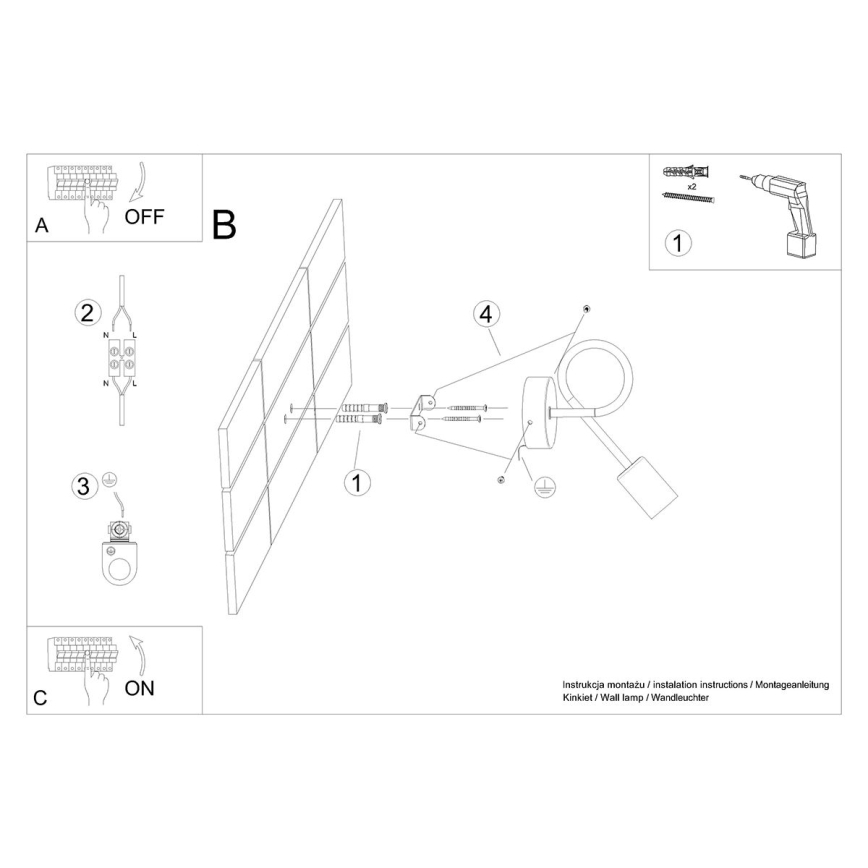 Vägglampa LEVAR 1xE27/15W/230V svart