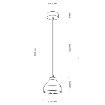 Ljuskrona med snöre TRISTAN 1xE14/40W/230V ek - FSC-certifierad