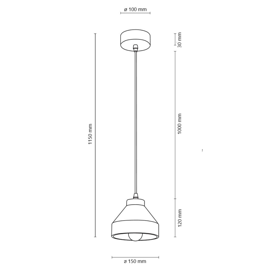 Ljuskrona med snöre TRISTAN 1xE14/40W/230V ek - FSC-certifierad