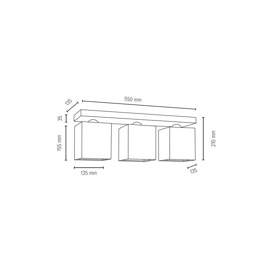 Takbelysning GREAT 3xE27/25W/230V - FSC-certifierad