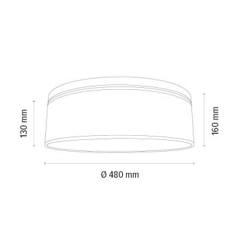 Taklampa BENITA 2xE27/25W/230V diameter 48 cm vit/ek – FSC certifierade