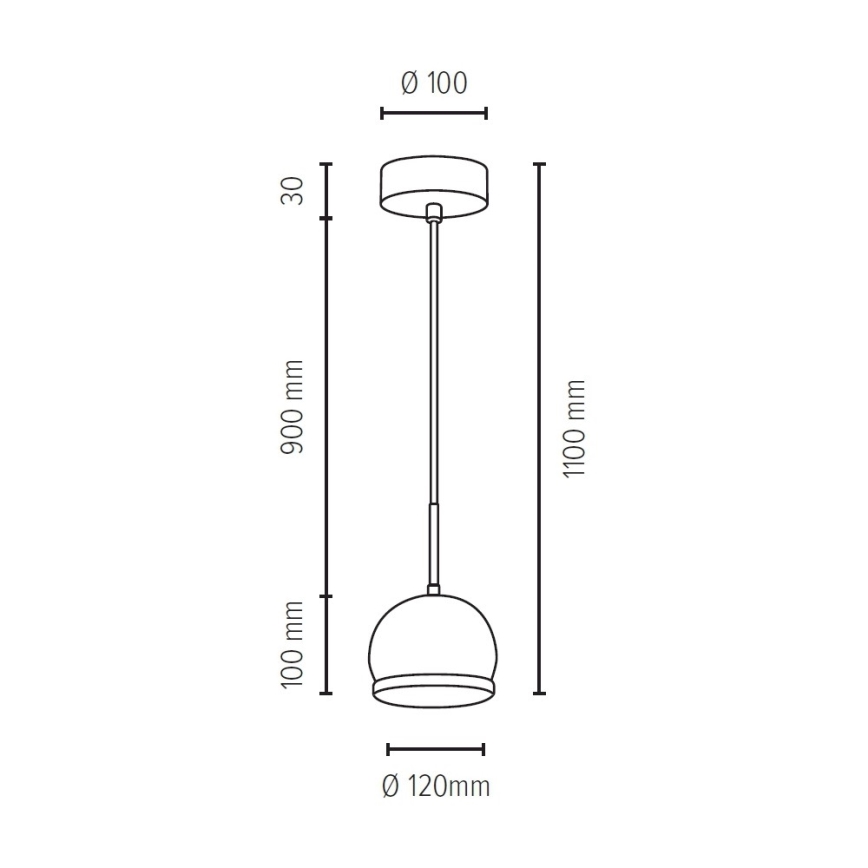 LED Ljuskrona med snöre  BALL WOOD 1xGU10/5W/230V matt ek - FSC-certifierad