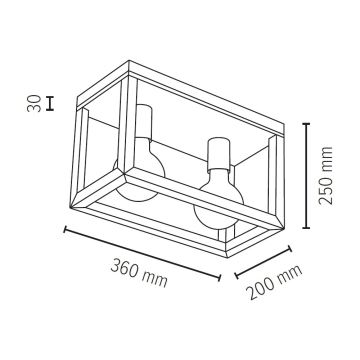 Spot-Light 9154274 - Takbelysning KAGO 2xE27/60W/230V matt ek