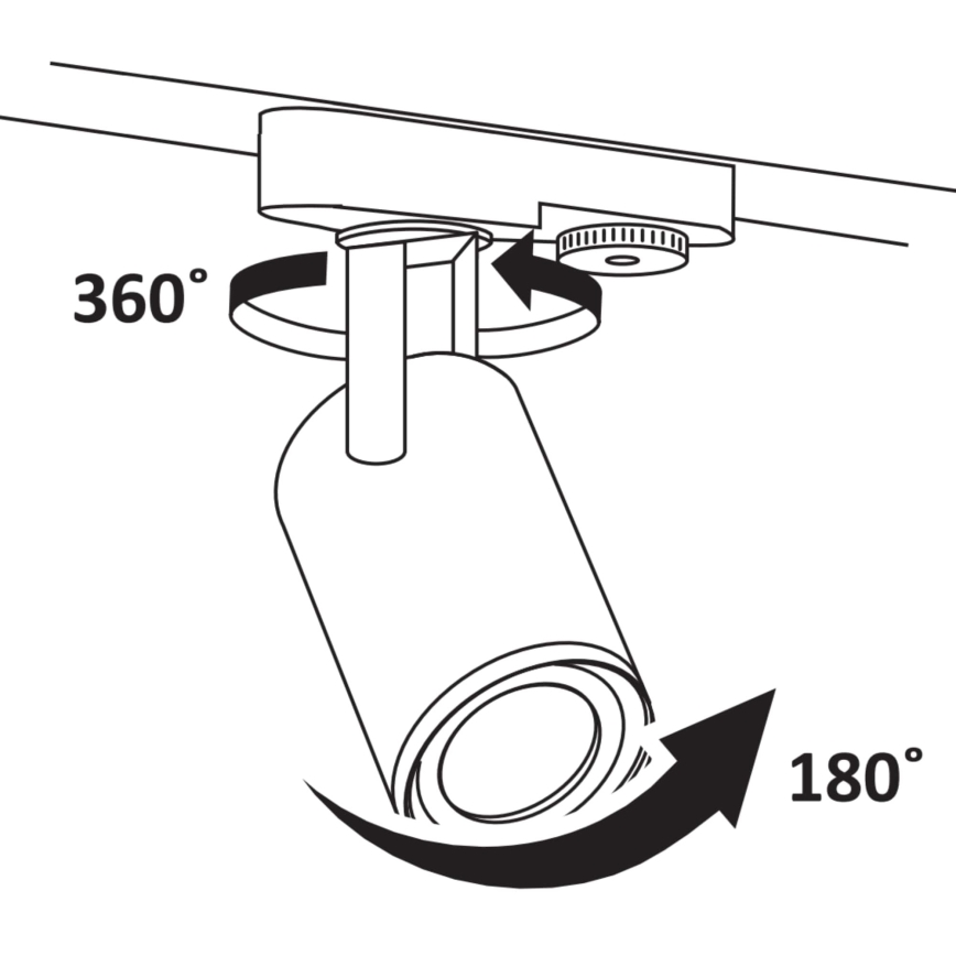 Spotlight för skensystem MINOR 3xGU10/10W/230V + 1 m skena system svart