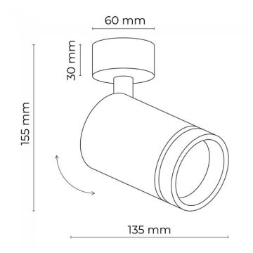 Spotlight JET 1xGU10/10W/230V svart