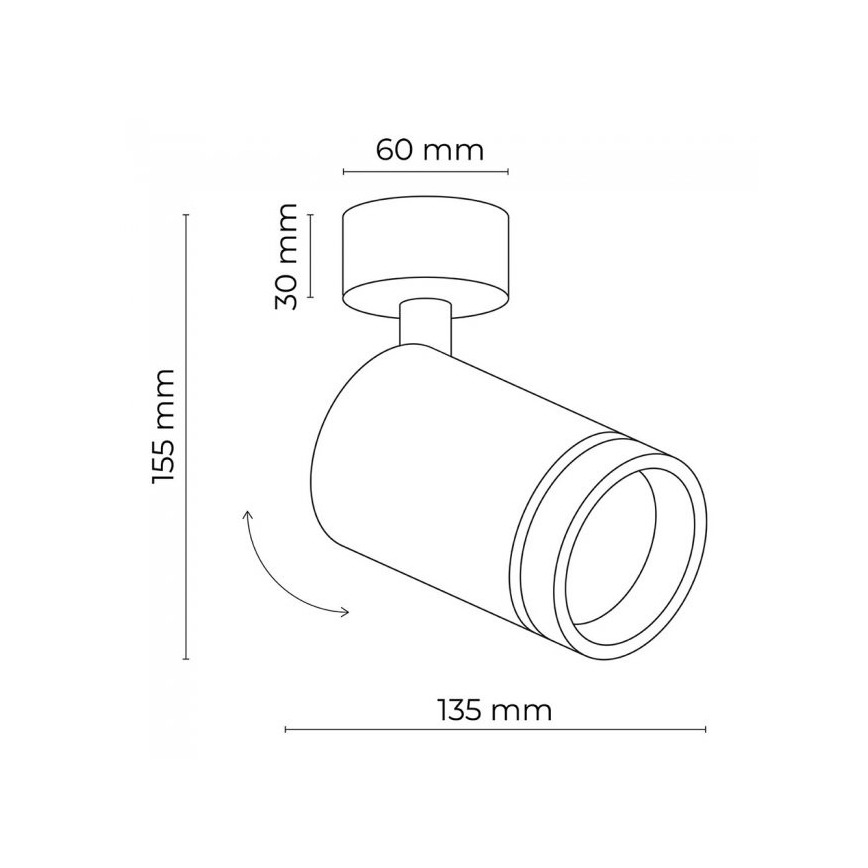 Spotlight JET 1xGU10/10W/230V svart