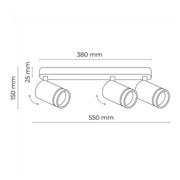 Spotlight JET 3xGU10/10W/230V svart