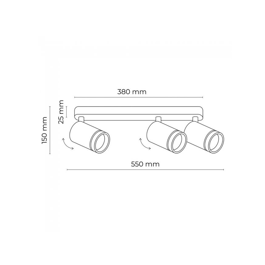 Spotlight JET 3xGU10/10W/230V svart