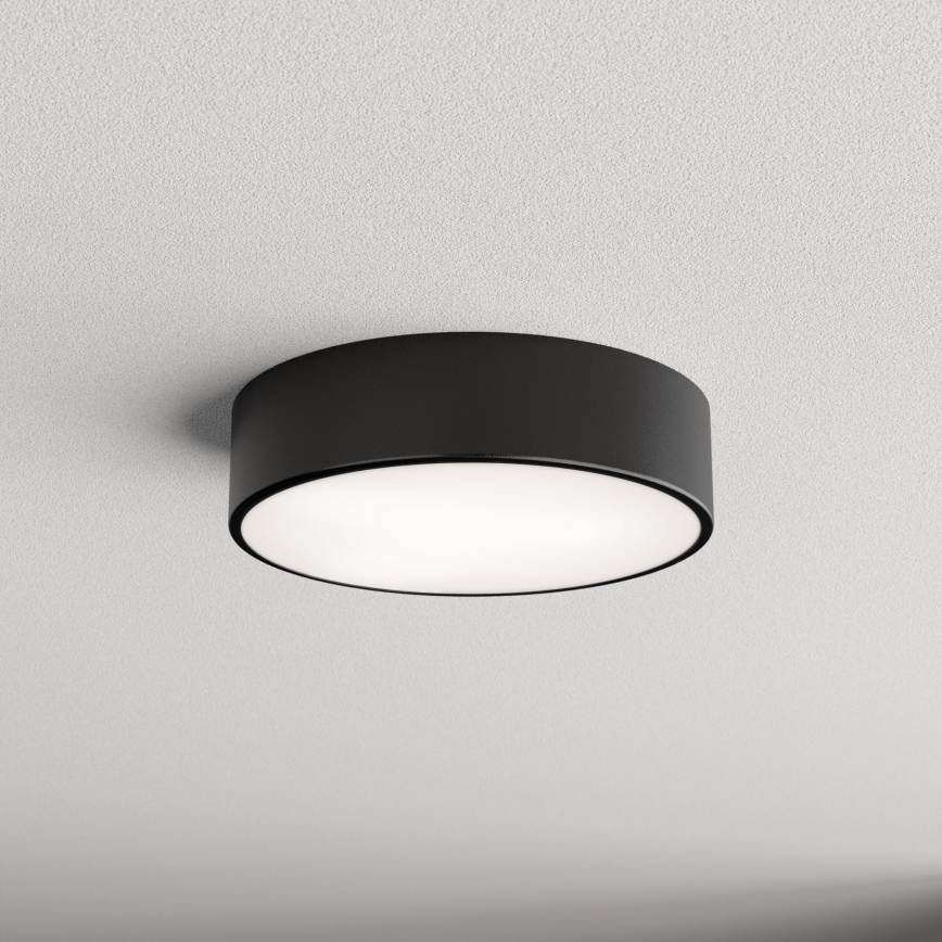 Taklampa för utomhusbruk med sensor CLEO 2xE27/24W/230V diameter 30 cm svart IP54