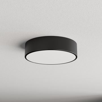 Taklampa för utomhusbruk med sensor CLEO 2xE27/24W/230V diameter 30 cm svart IP54