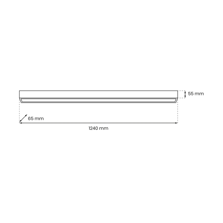 Taklampa LUNGO T8 1xG13/18W/230V svart