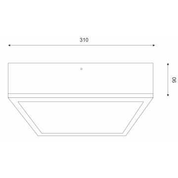 Taklampa NATURAL SQUARE 2xE27/15W/230V 31x31 cm tall/vit