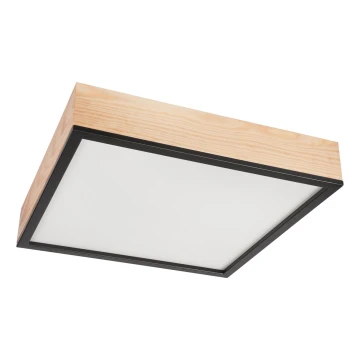 Taklampa NATURAL SQUARE 4xE27/15W/230V 48x48 cm tall/svart