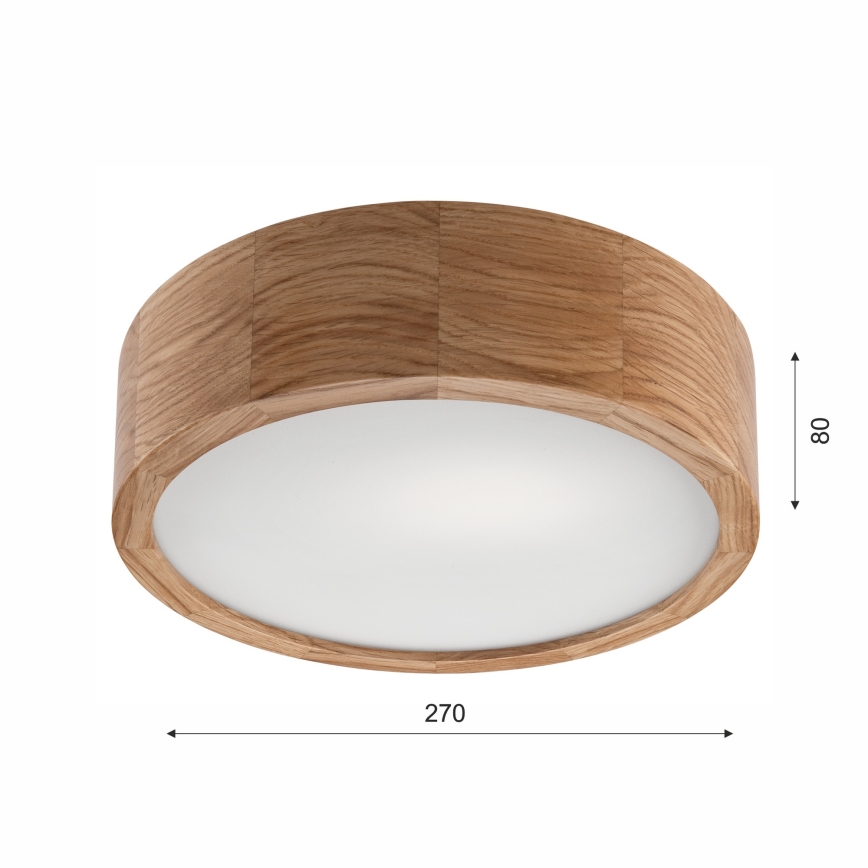 Badrum takbelysning OAK 2xE27/15W/230V IP54 ek ø 27 cm - FSC certifierade