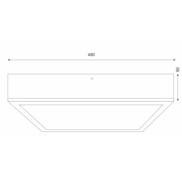 Taklampa OAK SQUARE 4xE27/15W/230V 48x48 cm ek/vit