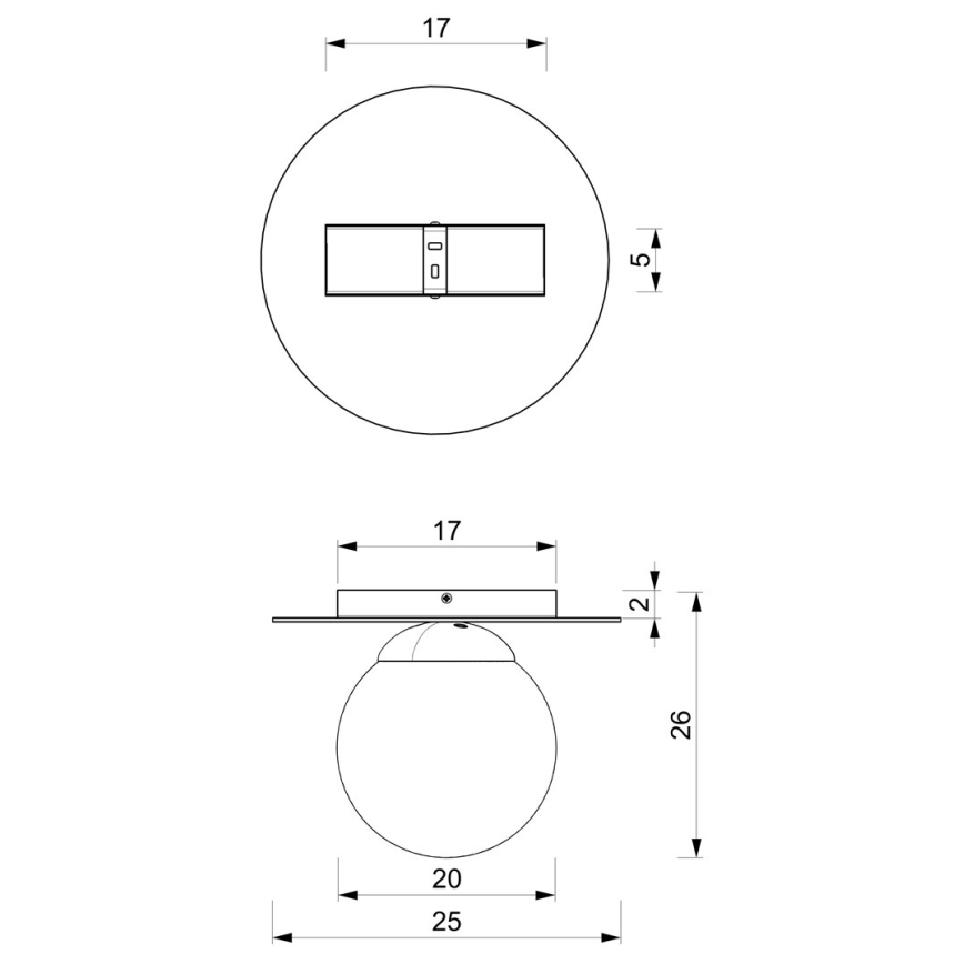 Taklampa PLATO 1xE14/40W/230V diameter 25 cm