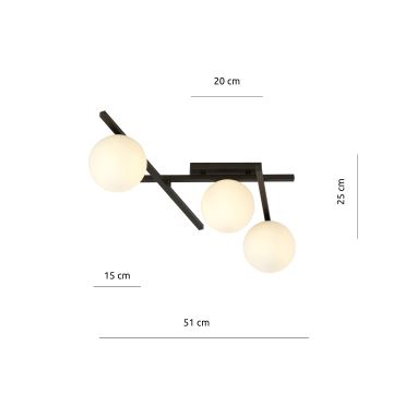 Taklampa SMART 3xE14/10W/230V svart/vit