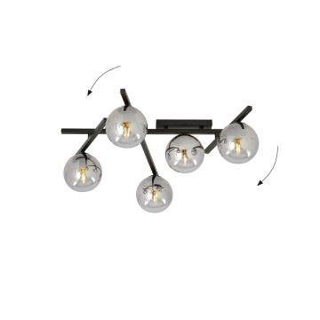 Taklampa SMART 5xE14/10W/230V svart/grå