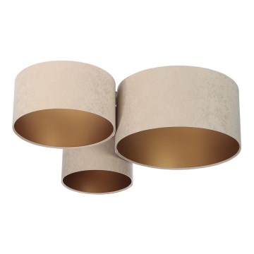 Taklampa SPACE 3xE27/60W/230V beige/guld