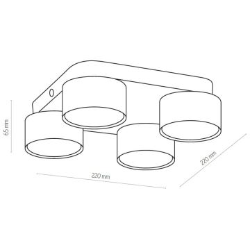 Taklampa  SPACE 4xGX53/15W/230V svart 