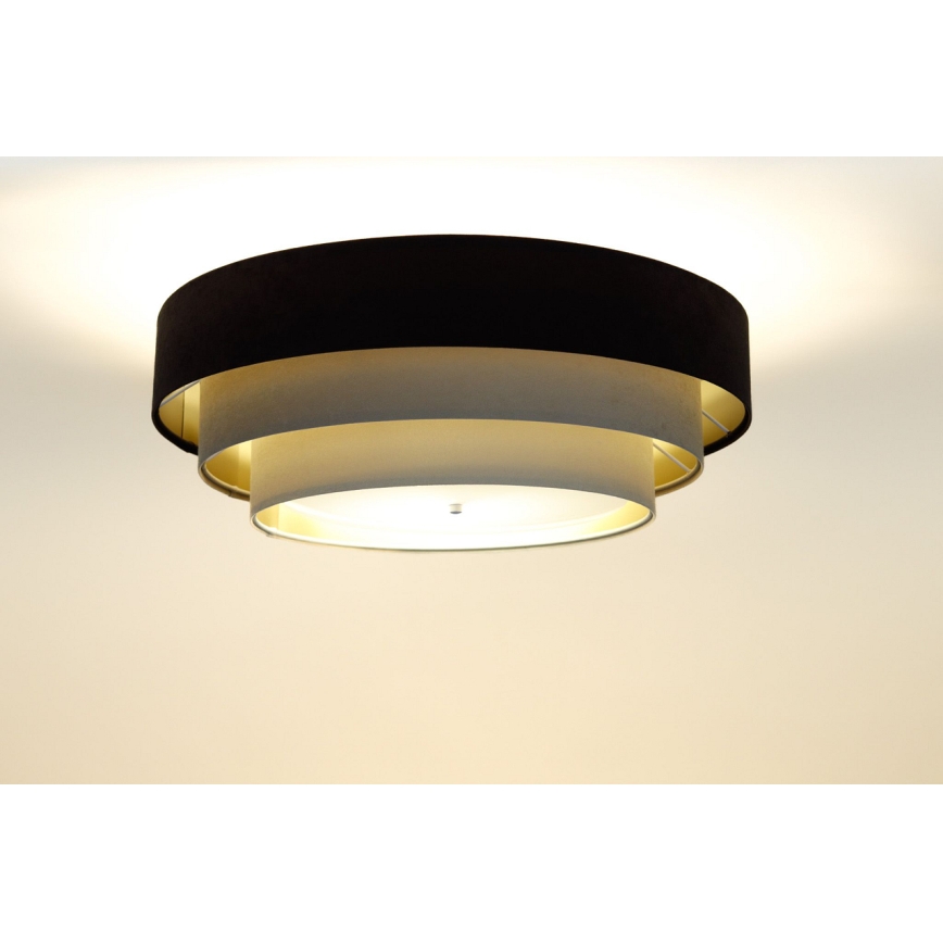 Taklampa TRINITI 2xE27/60W/230V brun/beige/guld