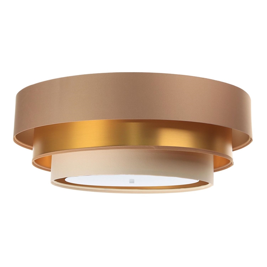 Taklampa TRINITI 2xE27/60W/230V brun/guld/beige