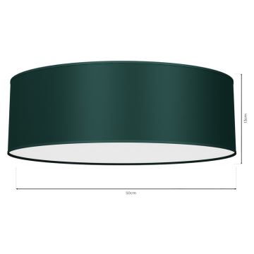 Taklampa  VERDE 3xE27/60W/230V d. 50 cm grön