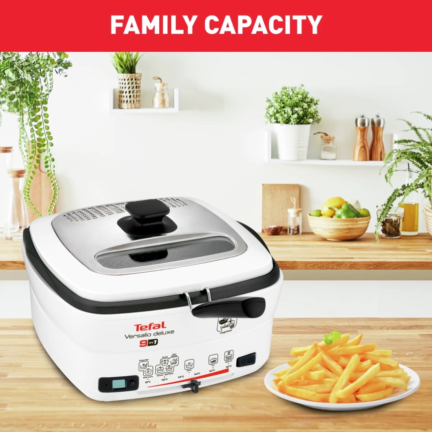 Tefal - Multifunktionell deep fryer 9in1 VERSALIO DE LUXE 1600W/230V 2 l vit