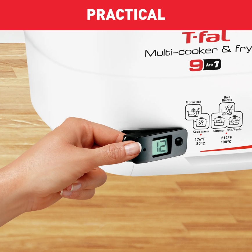 Tefal - Multifunktionell deep fryer 9in1 VERSALIO DE LUXE 1600W/230V 2 l vit