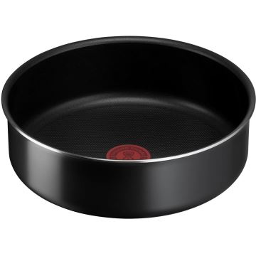 Tefal - Sätt med matlagningsutrustning 10 delar INGENIO EASY COOK & CLEAN BLACK