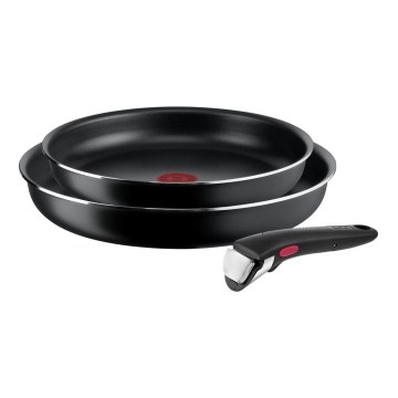 Tefal - Set med pannor 3 delar INGENIO EASY COOK & CLEAN BLACK