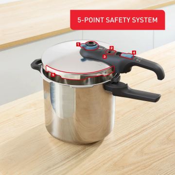 Tefal - Tryckkokare 8 l SECURE TRENDY rostfri