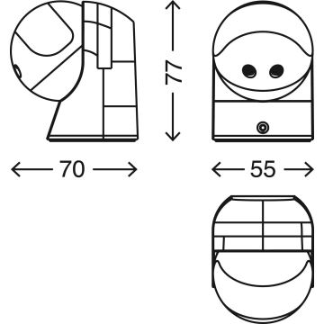 Telefunken 306404TF - Utomhuslampa med rörelsesensor 180° IP44 silver