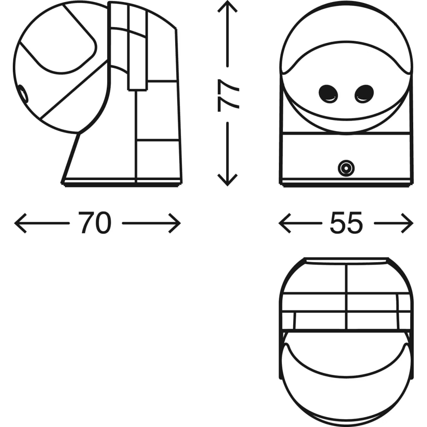 Telefunken 306404TF - Utomhuslampa med rörelsesensor 180° IP44 silver