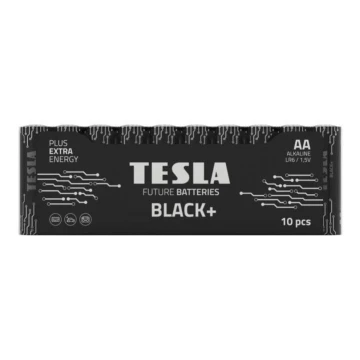 Tesla Batteries - 10 delar Alkaliskt batteri AA BLACK+ 1,5V 2800 mAh