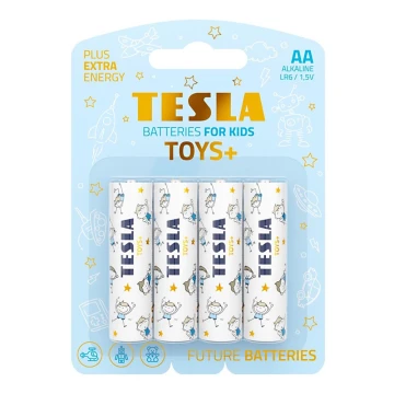Tesla Batteries - 4 delar Alkaliskt batteri AA TOYS+ 1,5V 2900 mAh