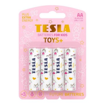 Tesla Batteries - 4 delar Alkaliskt batteri AA TOYS+ 1,5V 2900 mAh