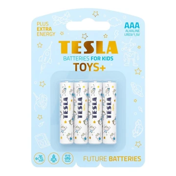 Tesla Batteries - 4 delar Alkaliskt batteri AAA TOYS+ 1,5V 1300 mAh