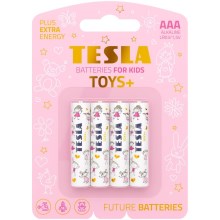 Tesla Batteries - 4 delar Alkaliskt batteri AAA TOYS+ 1,5V 1300 mAh